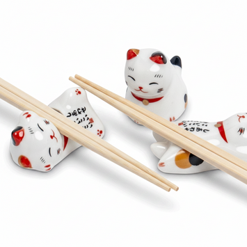 Ceramiczna podstawka pod pałeczki Maneki-Neko – Kotek Edo Japan