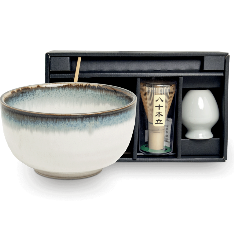 Edo Japan Aurora Zestaw do Ceremonii Herbaty Matcha (4 elementy) – Chawan, Chasen i Stojak