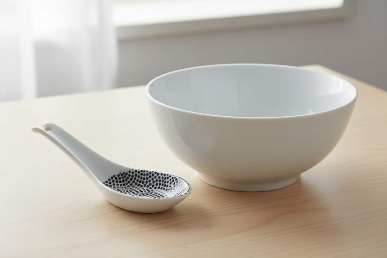 Japońska Łyżka Porcelanowa do Ramenu i Miso 14,5 cm