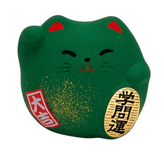 Japoński Kot Szczęścia Maneki-neko Zielony 6 cm 
