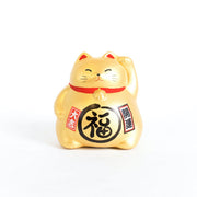 Japoński Kot Szczęścia Skarbonka Maneki-neko Złoty 11 cm