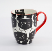 Japoński Porcelanowy Kubek Kawaii Black Lucky Cat 380 ml – Tokyo Design Studio