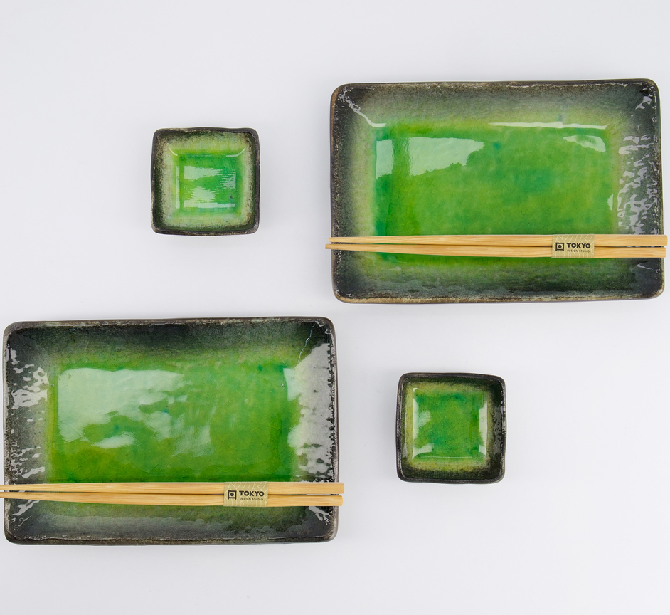 Japoński Zestaw do Sushi dla 2 Osób Yamasaku Hiwa Green – Tokyo Design Studio