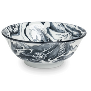 Porcelanowa Japońska Miska do Ramenu Dragon Black 20,5 cm