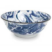 Porcelanowa Japońska Miska do Ramenu Dragon Blue 20,5 cm