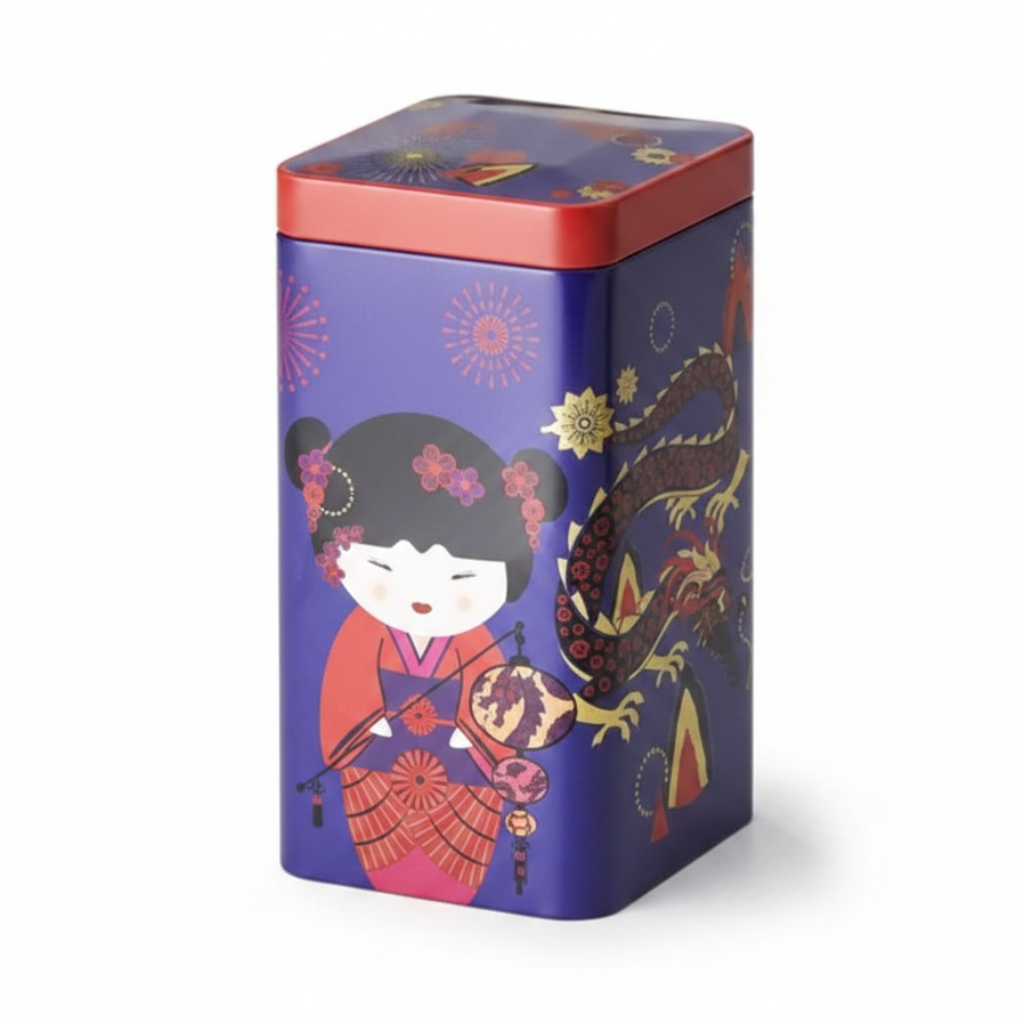 Metalowa puszka na herbatę Little Geisha filoletowa 100 g