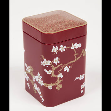 Metalowa puszka na herbatę Sakura 125 g (Czerwona) 