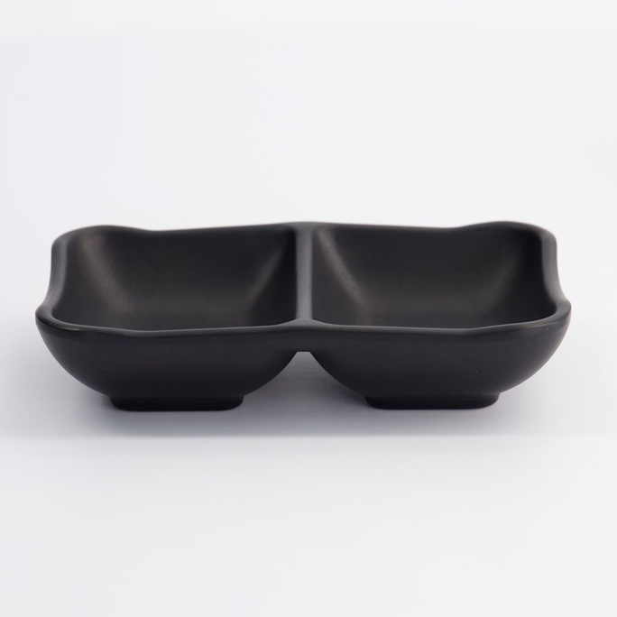 Miseczka na sos sojowy czarna podwójna 13 x 8 cm – Asia Deli