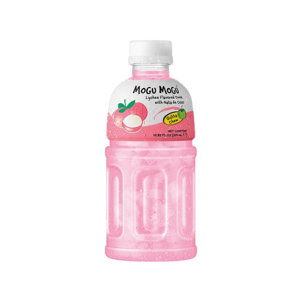 Mogu Mogu Liczi 320ml – Azjatycki Napój z Kawałkami Galaretki Kokosowej (Nata de Coco)