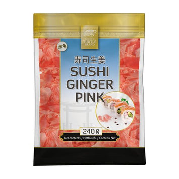 Różowy Imbir Marynowany do Sushi Golden Turtle Brand 240 g 