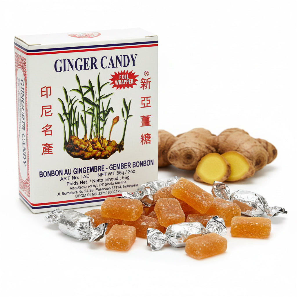 Sina Indonezyjskie Cukierki Imbirowe 56g – Tradycyjne Ginger Candy z Cukrem Trzcinowym