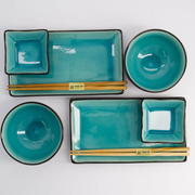Zestaw do Sushi Glassy Turquoise Tokyo Design Studio (8 Elementów)
