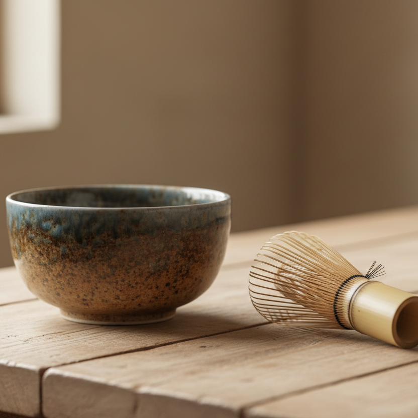 Ceramiczna Czarka do Matchy EDO Japan 13x7 cm – Rustykalne Piękno Ziemi